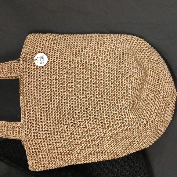 Pair (2) THE SAKS Crochet Black and Tan Women's Bags - Picture 2 of 7